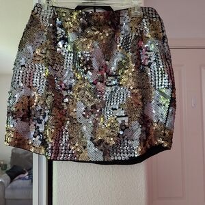 Express sequin mini skirt